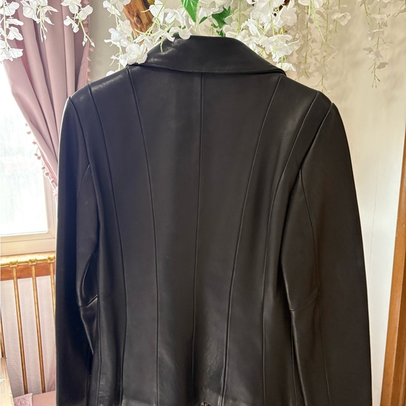 Alfani Black Women's Leather Zip-Front Jacket - Picture 4 of 7